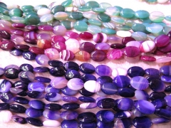 15%off--5strands 10x14mm fire agate bead oval egg veins purple green blue grey pink mixed bead