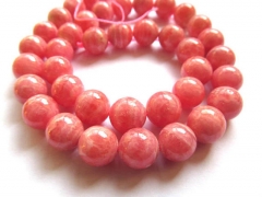 4-12mm full strand high quality genuine pink rhodochrosite for making jewelry round ball red jewelry