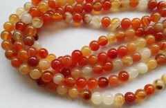 free ship--5strands 2 3 4 6 8 10 12 14 16mm natural Agate Carnerial gemstone Round Ball red loose be