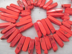 fashion 2strands 10x20-50mm turquoise beads sharp spikes bar column oranger red jewelry necklace 20-