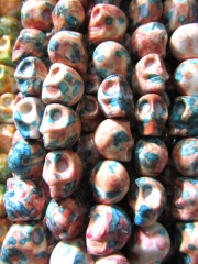 5strands 10x12mm wholesale howlite turquoise handmade sugar skull skeleton assortment jewelry beads