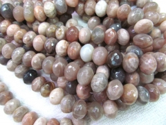 larger 4x6mm-13-20mm full strand natural sunstone gemstone rondelle faceted grey oranger loose beads