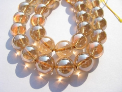 high quality 4-12mm full strand champagne quartz beads round ball crystal gergous jewelry beads
