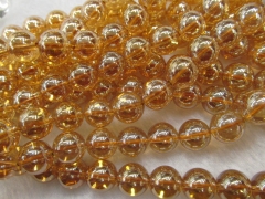AAA GRADE 4-12mm full strand natural Rock Champagne Quartz ,round ball beads, yellow clear white bro