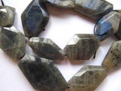 larger 18-28mm full strand Natural Labradorite for making jewelry freeform slab nuggets diamond face