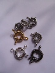 high quality 50pcs 15mm 2-4Connectors brass Clasp,round Oxidized silver,gold,rose gold black,gunem