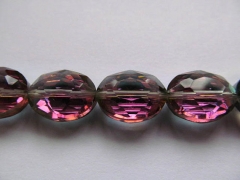 high quality crystal like charm craft bead oval egg faceted mystic red mixed bead 10x14mm--5strands 