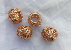 wholesale 50pcs 9x13mm Vintage Rhinestone Brass Connector ,Rice Drum Antique Silver Rose Gold Black 