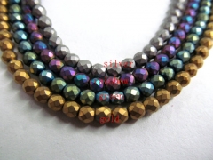 2strands 3-12mm high quality hematite beads round ball faceted assortment jewelry beads