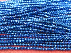 wholesale 5strands 2 3 4 6 8mm Hematite gem Titanium plated ,round ball faceted blue silver,gold,gun