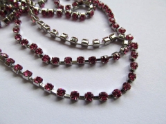 wholesale 3mm 10M rhinestone chain,metal tone box crimsone fuchsia rose assortment jewelry stands