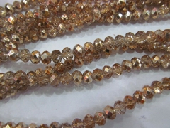 2strands 4x6 5x8 6x10mm crystal like craft bead rondelle abacus faceted dark champagne assortment je