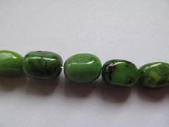 genuine chrysoprase beads 10-14mm  16inch strand ,nuggets freeform green olive jewelry b
