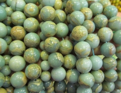 High Quality 2strands 4-16mm Natural Aqua Terra Jasper DIY beads Round Ball rainbow jewelry beads