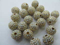 top quality 100pcs 6 8 10 12mm Bling Pave Opal Crystal Brass Spacer Round Ball Gunmetal Gold Antique