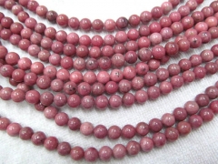 high quality genuine rhodonite gemstone 8mm 5strands 16inch strand ,high quality round ball red blac