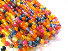 lot fire agate bead round ball facted oranger blue mixed jewelry beads 6mm--5strands 16inch/per stra