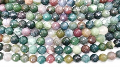 wholesale 2strands 4-16mm Natural Indian agate for making jewelry Round Ball faceted green purple re