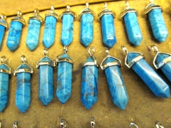 wholesale 12pcs 38mm turquoise beads Assortment Crystal Point Petite Bead-Spikes Pencil Point Charm 