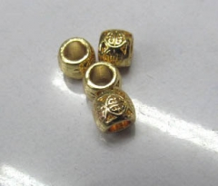 wholesale 6x8mm 20pcs cubic zirconia pave brass micro connector beads gold barrel round