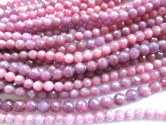 free ship --2strands 8mm wholesale Genuine ruby gemtone round ball faceted red jewelry beads