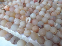wholesale bulk agate bead round ball crystal rock matt crab white mixed jewelry spacer 12mm --5stran