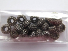AAA grade 5X8mm 24pcs larger hole rondelle crystal ,metal & CZ crystal spacer black gold silver mixe