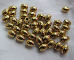 wholesale 100pcs 6x8mm smooth rice egg Spacer Beads gold jewelry beads