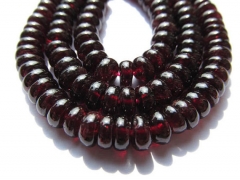 Genuine garnet gemstoner round rondelle wheel crimsone red Burgundy jewelry beads 4x6 5x8mm full str