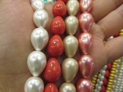 high quality 2strands 6x9-15x20mm Pearl Gergous drop teardrop peach white pink red chamapange black 