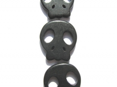free ship turquoise stone skeleton skull flat black jet multicolor assortment jewelry beads 25x28mm 