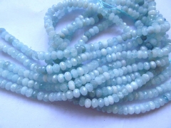 high quality 3x5 4x6 5x8 6x10 6x12mm Genuine Aquamarine Beryl DIY beads Rondelle Faceted Blue beads