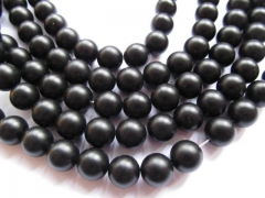 batch gergous natural agate bead round ball black jet matt crab jewelry beads 6-16mm --10strands 16i