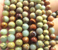 High Quality 2strands 4-16mm Natural Aqua Terra Jasper DIY beads Round Ball rainbow jewelry beads
