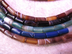 wholesale 5strands 6x12mm Botswana Agate tube column bar mixed jewelry beads