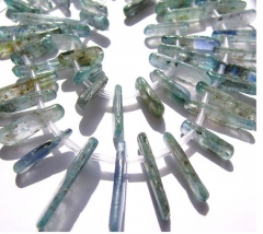 bulk 5strands 6x12-8x25mm genuine kyanite beads freeform marquoise horse eye blue jewelry beads