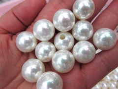 larger hole --24pcs 8-16mm natural Pearl Gergous Round Ball white dark black grey gray mixed jewelry