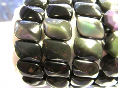 high quality genuine Rainbow Obsidian Gemstone rectangle ablong jewelry bracelet 12x16 13x18 15x20mm