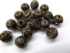 100pcs 8 10 12mm crystal ball,rhinestone ball, barrel tone brass/ant gold antique gunmetal black wit