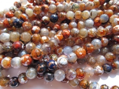 wholesale fire agate bead round ball grey oranger mixed jewelry beads 10mm--5strands 16inch/per stra