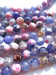 new color-- agate bead round ball faceted purple pink red assortment jewelry beads 8mm--5strands 16i