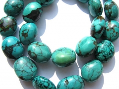 high quality genuine turquoise beads nuggets barrel green blue tibetant jewelry beads 10-16mm--2stra