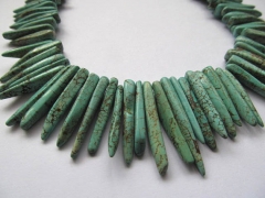 25%off--30-60mm full strand turquoise beads teeth spikes freeform sharp necklace jewelry beads