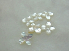 high quality 15mm 50pcs MOP shell mother of pearl florial flowers petal white mixed cabochons beads