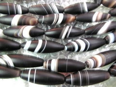 high quality genuine tibetan agate bead rice egg black white veins jewelry beads focal 15x40mm full 