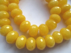 10x14mm full strand natural Jasper gems rondelle abacus wheel faceted yellow oranger loose bead