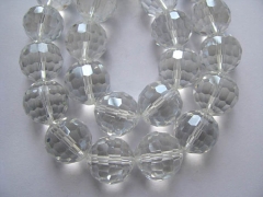 5strands 16mm crystal like charm craft bead round ball faceted clear white assortment jewelry beads