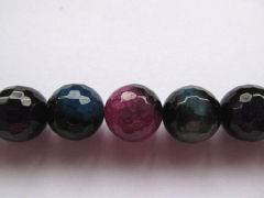 high quality gergous agate bead round ball faceted red black blue grey mixed crystal jewelry beads 1