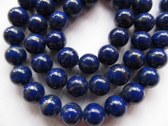 AA grade 5strands 10mm genuine lapis lazuli charm beads round ball blue gold jewelry bead