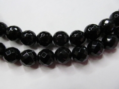 AA grade 4 6 8 10 12 14 16mm full strand Natural Brazil Agate Gem Round Ball faceted Black Jet loose